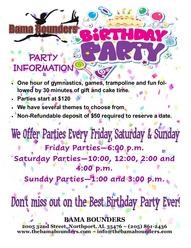 Birthday Parties Bama Bounders